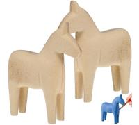 2pcs Unfinished Wooden Horse Decor Blank for Painting Craft Table
