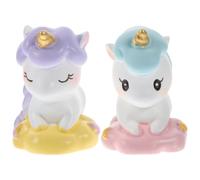 2pcs Unicorn Figurine Resin Adorable Creative Model for Balcony Decor