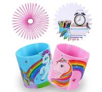 2Pcs Unicorn Magic Spring Toy, Rainbow Slinky, Summer Kids Springy Fun for Children, Party Favors, 6.5cm