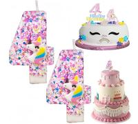 2PCS Unicorn Number 4 Birthday Candle,Birthday Candle Cake Decoration,Pink Shiny Cake Topper with Sticks,Unicorn Decorations and Number Candles for Anniversary,Party,Cake Accessories,Glittering,Cute