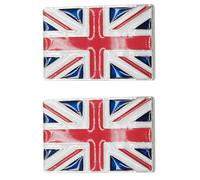 2pcs Union Jack Flag Pin Badge - Silver Rectangular Metal Lapel Pin, Patriotic UK Union Flag Souvenir for Bags, Clothes & Hat Decorations (Silver)