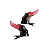2PCS Unique Devil Horn Hairpin For Costume Parties Daily Use Secure Grip Resin Hair Clip For Girls Boys Stylish Devil Hair Adornment For Children