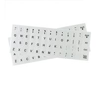2Pcs Universal Arabic Keyboard Stickers, English Alphabet Keyboard Replacement Sticker for Computer Laptop over 10 Inches (Black on White)