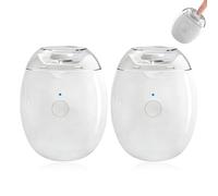 2PCS Universal Automatic Fingernail Grinder, LED Light & 3-Speed Quiet Electric Nail Grinder, Rechargeable Electric NailClipper, Nail Trimmer & Polisher with Transparent Dust-Proof Case