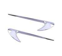 2pcs Universal Car Exterior Styling Side Wing Fenders Grille Stickers Silver Chrome Emblem ABS Car Interior Mouldings