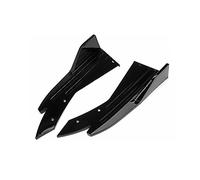 2PCS Universal Car Rear Bumper Lip Winglets Side Skirt Splitters Spoiler Wing Trim Auto Decorative Pretective Carbon Fiber Side Skirt Panel Splitter Lip(Bright Black)