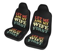 2Pcs Universal Car Seat Cover Let Me Ask My Wife First Easy To Install Durable Car Front Seat Covers, For Cars, Sedans, Trucks