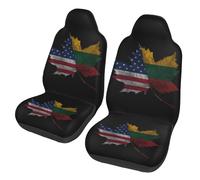 2Pcs Universal Car Seat Cover Republic Of Lithuania Flag Maple America Flag Easy To Install Durable Drivers Seat Protector, For Most Automotive, Accessories, Sedans