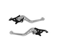 2Pcs Universal CNC Alloy Motorcycle Brake Handle Adjustable Size for Moto(Slibver)
