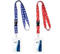 2PCS Universal Cruise Lanyard with Waterproof PVC Cruise Card Holder | 2 Colors Soft Cruise Lanyards and Card Holders Ship Essentials Accessory for All Cruise Ship Key Cards (Dark Blue+Red)