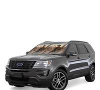2pcs Universal Fit Windshield Sunshade - Foldable Car Front Window Sun Visor for Auto, Large Sedan, Truck, SUV Cowboy Snake