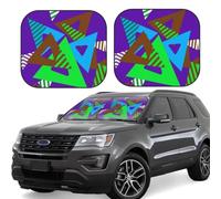 2pcs Universal Fit Windshield Sunshade - Foldable Car Front Window Sun Visor for Auto, Large Sedan, Truck, SUV Triangle Vitality