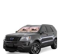 2pcs Universal Fit Windshield Sunshade - Foldable Car Front Window Sun Visor for Auto, Large Sedan, Truck, SUV Dachshund Paw Print
