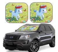 2pcs Universal Fit Windshield Sunshade - Foldable Car Front Window Sun Visor for Auto, Large Sedan, Truck, SUV Beautiful Horses