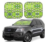 2pcs Universal Fit Windshield Sunshade - Foldable Car Front Window Sun Visor for Auto, Small Sedan, Truck, SUV Black and White Checkered Cats
