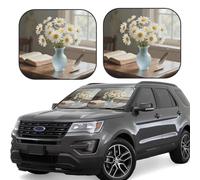 2pcs Universal Fit Windshield Sunshade - Foldable Car Front Window Sun Visor for Auto, Small Sedan, Truck, SUV Elegant Spring Daisy Flowers