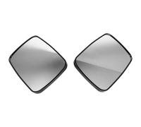 2pcs Universal Forklift Rear View Mirror Replacement with Wide Angle | Black Glass and Plastic Build, Adjustable Angle, Anti Fog Surface for Warehouse Staff and Loading Areas
