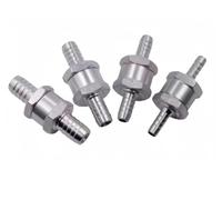 2PCS Universal Fuel Non Return Check Valve Aluminium Alloy 6mm 8mm 10mm(10MM)