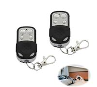 2Pcs Universal Garage Door Opener Remote, 433MHz Universal Automatic Gate Remote Control Garage Door Control Key Fob with 4 Buttons and Key Cover for Roller Shutters Car Alarms Electric Gates