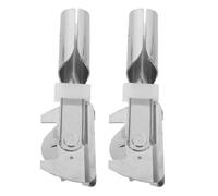 2pcs Universal Iron Mop Pole Clamp Connector Clip Accessory | Silver Metal Construction, Flexible Multi-angle Joint, Secure Stable Attachment for Commercial Cleaning Teams and Large-area