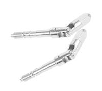 2pcs Universal Joint Shaft for Trailer Jack, Iron Angle Adjuster | Dual Pump Layout, 12mm Head and 10mm Thread, Silver Finish for Tight Garage Service Bays