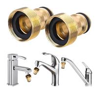 2Pcs Universal Kitchen Tap Hose Connector, Universal Tap Connector with M22 Female Thread and M24 Male Thread, Water Tap Hose Connector Adapter for Garden Kitchen Washing Machine