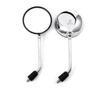 2pcs Universal Motorcycle Black/Chrome Round Mirror For CL90 CB100 CL100 CL125 CB125 Rear View Side Mirrors