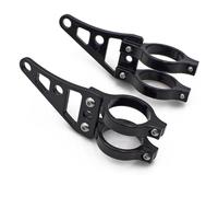 2Pcs Universal Motorcycle Headlight Mount Bracket Fork Ear Chopper Headlamp Holder Clamp 39-41mm Fit for Harley Bobber Racer Headlight Bracket(Black)