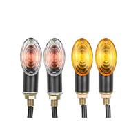2pcs Universal Motorcycle Turn Signal Mini Oval Scooter LED Signal Indicators Turn Lamp Rear Bright Accessories 12V
