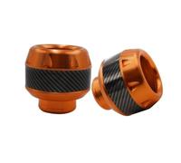 2Pcs Universal Motorcycles Falling Protector Aluminum Alloy Explosion-proof Front Wheel Crash Pad Screw Motorcycle Frame Slider(Orange)