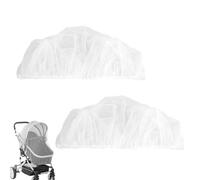 2Pcs Universal Pram Fly Net Comfortable Fit Universal Mosquito Fly Bug Insect Net Protection Tear Resistant Lightweight Pram Mosquito Net Cover for Pushchair Buggy Carrycot Bassinet Bed Basket