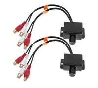 2pcs Universal Rca Audio Regulator and Volume Knob | Copper Internal Amplifier, Inline Level Adjustment, Sound, for Car Head Units, Speaker Systems, Subwoofer Amplifiers