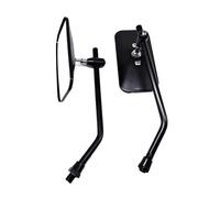 2Pcs Universal Rectangle Aluminum Motorcycle Rearview Mirrors 10mm Retroviseur(10mm Black)