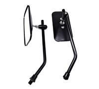 2Pcs Universal Retro Rectangle Aluminum Motorcycle Rearview Mirrors Chrome 10mm Retroviseur Motorcycle Accessories Motorcycle Rearview Mirror(10mm Black)
