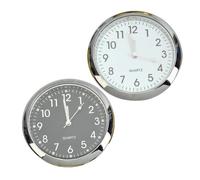 2Pcs Universal Stick on Car Dashboard Clock,Stick-o n Clocks with Luminous Night Light,Car Dashboard Accessories,Mini Luminous Quartz Dashboard Clock,at Home or in the Office(White+Black)