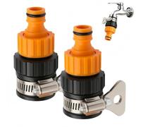 2PCS Universal Tap Connector,12-16mm Kitchen Tap Connector,Faucet Adapter | Hose Pipe Fitting Set,Garden Removable Adjustable Mixer,Easy to Install,Tight Connection for Bathroom Indoor and Outdoor Use