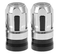 2pcs Universal Valve Stem Caps for Tyres, Aluminium Alloy Silver | Rubber O-rings, Tool-free Fit, Comfortable to Hold and Tighten, for Cyclists, Suv Owners, Motor Vehicle Use