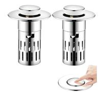 2Pcs Universal Whimsyard Stainless Steel Drain Strainer, Whimsyard Sink Strainer, Whimsyard Sink Drain, Whimsyard Stopper, Pop up Sink Drain Filter, Pop up Sink Drain Stopper