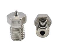 2pcs Upgrade 3D Printer Plated Wear Resistant M6 Thread Brass Nozzles 0.25mm for 1.75mm V6 Hotend Titan Aero Extruder Prusa I3 MK3 MK3S Anycubic I3 Mega 3D Printer (2x0.25mm)