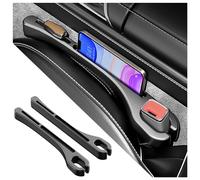 2PCS Upgrade Car Seat Gap Filler with Phone Holder,Multi-Function Car Side Seat Gap Filler for Avoiding Things Falling,Universal Car Seat Organizer Car Accessories Interior for Women/Men(Black)