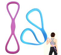 2Pcs Upgrade Figure 8 Fitness Resistance Band Back Training Elastic Rope Stretch Fitness Band Training Exercise Bands Yoga Gym Fitness Pulling Rope 8 Word Elastic Bands