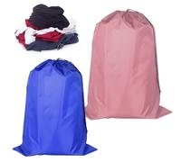 2pcs Upgrade XL Travel Laundry Bags Laundry Bags with Drawstring Design Durable Rip-Stop Dirty Clothes Bag Foldable Laundry Storage Bag for Camping Travle and Home (Blue Pink)