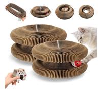 2Pcs Upgraded Kitty Kurlz Cat Toy, Enhanced Magnet Kitty Curls Cat Scratcher, Multi-Shape Kitty Kurls Cat Scratcher with Play Balls, Twisty Paws Cat Toy for Indoor Cats