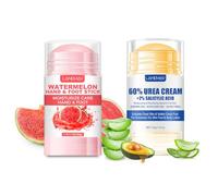 2Pcs Urea Cream 60% for Feet & Dry Cracked Skin, Cracked Heel Repair Stick Maximum Strength Moisturizing Foot & Hand Balm, Repair Creams for Dry Feet, Knee, Elbow and Hand (Watermelon+ Urea Cream)