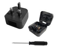 2PCS US to UK Plug Adapter with Safety Fuse and Screwdriver, American to UK Plug Adapter, Converts Type A Plugs from USA, China, Japan to UK Sockets, Fireproof PC Material, Black