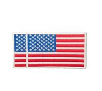 2Pcs USA American Flag Patches for Backpacks - Hook & Loop Tactical Military Patches, Embroidered Patch for Jackets, Bags & Gear (White)