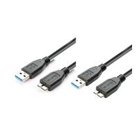 2Pcs Usb 3.0 A to Micro B External Hard Drive Data Cable,0.5Usb to Micro Usb Cable,Micro Usb 3.0 Cable for Seagate Expansion,Toshiba Canvio,Western Digital Wd,Samsung Galaxy S5 M3 1tb,Ps4