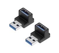 2Pcs USB 3.0 Male to Female Right Angle Extension Adapter USB Upward Elbow Adapter 10Gbps PC Connector Converte Front