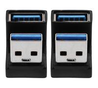 2pcs USB 3.0 Right Angle USB Adapter, 90 Degree Black Abs Accessory