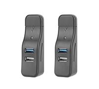 2Pcs USB 3.0 Splitter 4 Ports High Speed Data Hub Adapter Extender For Laptop Flash Driver Keyboard Type C (Black, One Size)